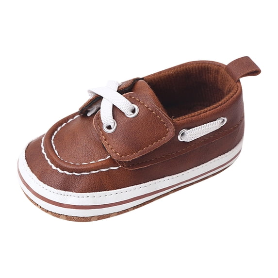 Rhuody Sneakers For Boys Girls 6-12 Months Spring And Summer Casual Flat Bottom Light On Comfortable Solid Color Minimalist Style Retro Style Footwear Brown