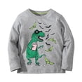 thumbnail image 1 of Rhuody Kids Boys Halloween Tops 5-6 Years Boys Long Sleeve T Shirts Dinosaur Bat Print Halloween Kids Top Soft Loose Fit Boys For Fall Winter Classic Clothes Grey, 1 of 8