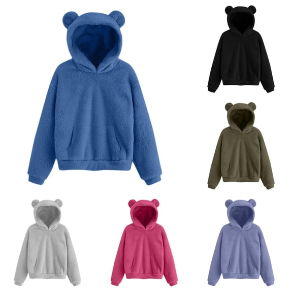 Rhuody Men Fall Hoodies Long Sleeve Solid Color O Neck Pullover Hooded Sweatshirt S Blue