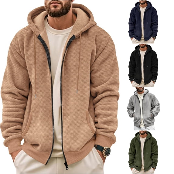 Rhuody Men Fall Hoodies O Neck Solid Color Long Sleeve Sweatshirts Sweatshirt M Khaki