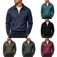thumbnail image 1 of Rhuody Men Fall Sweatshirts Long Sleeve Crewneck Solid Color Pullover Sweatshirt 2Xl Navy, 1 of 8