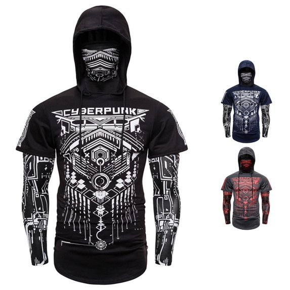 Rhuody Men Hoodies Graphic Prints Long Sleeve Hooded Sweatshirt S Black