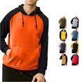 thumbnail image 1 of Rhuody Men Hoodies Round Neck Long Sleeve Sweatshirts Color Match Pullover Sweatshirt M Orange, 1 of 4