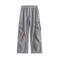 thumbnail image 1 of Rhuody Men Pants 2025 Retro Pleated Straight Leg Athletic Pants Workout Track Pants Traning Pants Joggers For Men Gym, Running Loose Fit Trousers Fashion Daily Wear Grey Xl, 1 of 3