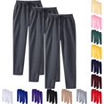 Rhuody Men Pants Empire Waist Straight Leg Solid Color Trousers With ...