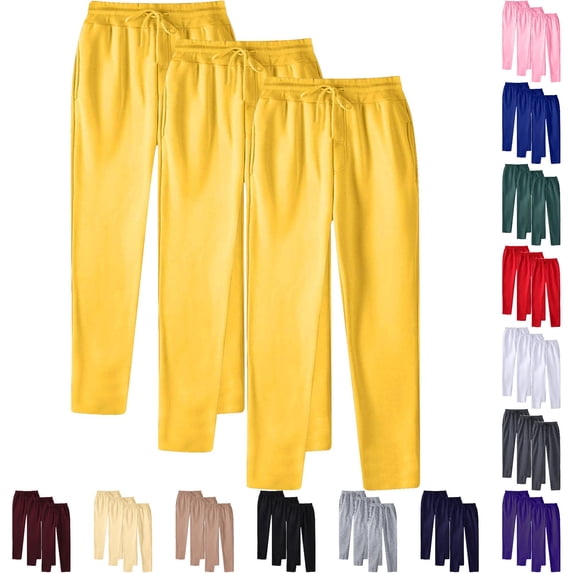 Rhuody Men Pants Empire Waist Straight Leg Solid Color Trousers With ...