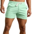 thumbnail image 1 of Rhuody Men'S Shorts Straight Fit Solid Color Slacks With Pockets Summer Relaxed Fit Outdoor Wear Trouser Basic Pants L Light Green, 1 of 5