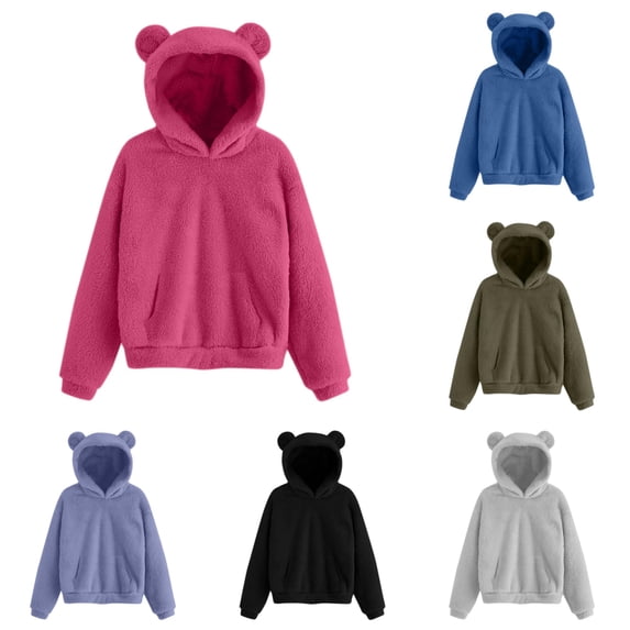 Rhuody Men Winter Hoodies Long Sleeve Solid Color O Neck Pullover Hooded Sweatshirt Xl Hot Pink