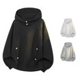 thumbnail image 1 of Rhuody Mens Hoodies Round Neck Solid Color Long Sleeve Oversized Pullover Sweatshirt 5Xl Black, 1 of 4