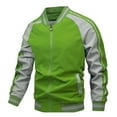 thumbnail image 1 of Rhuody Mens Jacket Men'S Autumn Winter Sports Long Sleeve Baseball Collar Slim Fit Jacket Casual Tops Light Green Xl, 1 of 4