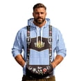 thumbnail image 1 of Rhuody Mens Oktoberfest Hoodies O Neck Long Sleeve Sweatshirts Solid Color Sweatshirt 3Xl Blue, 1 of 4