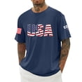 thumbnail image 1 of Rhuody Mens T Shirts Round Neck Tee Short Sleeve 4Th Of July Cartoon Prints Patriotics T Shirt Basic Independence Day Clothing Navy 2Xl, 1 of 3