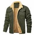 thumbnail image 1 of Rhuody Mens Winter Coats Long Sleeve Solid Color Pocket Cardigan Button Sweater Handsome Tops Green L, 1 of 4