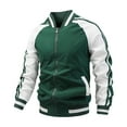 thumbnail image 1 of Rhuody Mens Winter Coats Men'S Autumn Winter Sports Long Sleeve Baseball Collar Slim Fit Jacket Comfortable Tops Green 3Xl, 1 of 7
