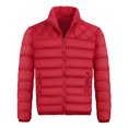 thumbnail image 1 of Rhuody Mens Winter Coats Men'S Long Sleeve Autumn Winter Zipper Warm Down Jacket Packable Light Coat Durable Tops Red 2Xl, 1 of 7