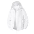 thumbnail image 1 of Rhuody Mens Winter Coats Men'S Long Sleeve Jackets Sportswear Breathable Hooded With Side Seam Pockets Ideal Summer Activities Sun Durable Tops White 3Xl, 1 of 8