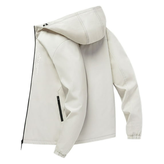 Rhuody Mens Winter Jacket Long Sleeve Autumn Winter Down Jacket Liner Thickened Inside Outside To Wear Cold White Down Coat Handsome Outfits Khaki M