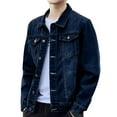 thumbnail image 1 of Rhuody Mens Winter Jacket Men'S Bomber Jackets Pocket Long Sleeved Lapel Work Shirt Button Down Denim Jacket Durable Coats Bu1 M, 1 of 7