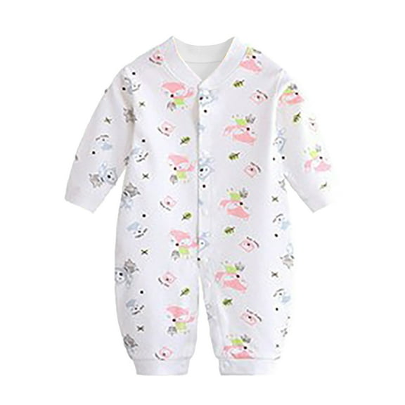 Rhuody Girl Onesies 0-3 Months Long Sleeve Bodysuit Boy Girl Crewneck Romper Solid Color Jumpsuit Casial Soft Clothes White