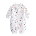thumbnail image 1 of Rhuody Onesies Girl 3-6 Months Long Sleeve Bodysuit Boy Girl Crewneck Romper Solid Color Jumpsuit Fashion Cozy Clothings White, 1 of 3