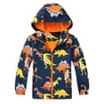 thumbnail image 1 of Rhuody Outerwear Jackets For Boys Long Sleeve Kids Rain Jacket Dinosaur Hooded Windbreaker Outdoor Sport Coat Caual Comfy Winter Coat Orange 5-6 Years, 1 of 4