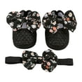 thumbnail image 1 of Rhuody Shoes For Girls Hair Band Set Bow Princess Soled Walking Shoes Lovely Shoes Black 0-3 Months, 1 of 6