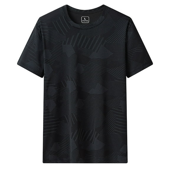 Rhuody Short Sleeve mens t shirts Round neck Tee Shirts Tee Thin Ice Silk Quick Drying Quick Drying Sports Half Sleeved Sportswear Solid color Tops Fashion Clothes Black XL