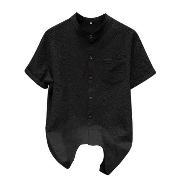 Rhuody Short Sleeve t shirts for men Round neck Tee Shirts Tee Relaxed Fit Solid Color Everyday Tops For Summer And Fall Leisure Wear Black M