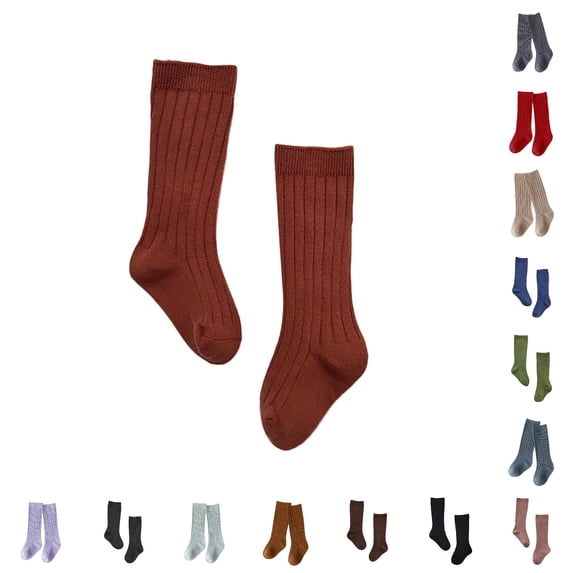 Rhuody Socks For Boys Girls Baby Infants Toddlers Middle 1 Pack Bow Ribbed Long Stockings Ruffled School Leggings Knee High Socks Watermelon Red