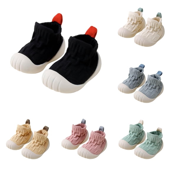 Rhuody Socks For Boys Girls Breathable Baby First Soft Sole Infant Shoes For Crawling And Early Walking Indoor And Outdoor Use Crew Socks Black