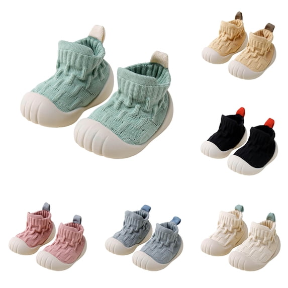 Rhuody Socks For Boys Girls Breathable Baby First Soft Sole Infant Shoes For Crawling And Early Walking Indoor And Outdoor Use Crew Socks Light Green