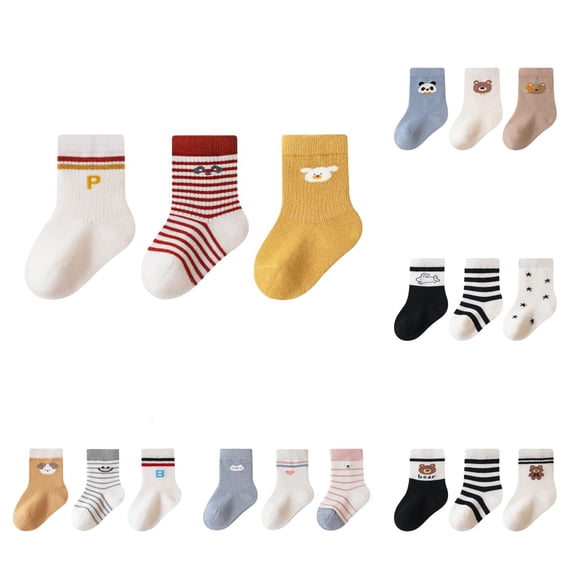 Rhuody Socks For Boys Girls Newborn Infant Non Slip Proof Grip Footies Cushioned Walking Socks Ankle Socks Beige