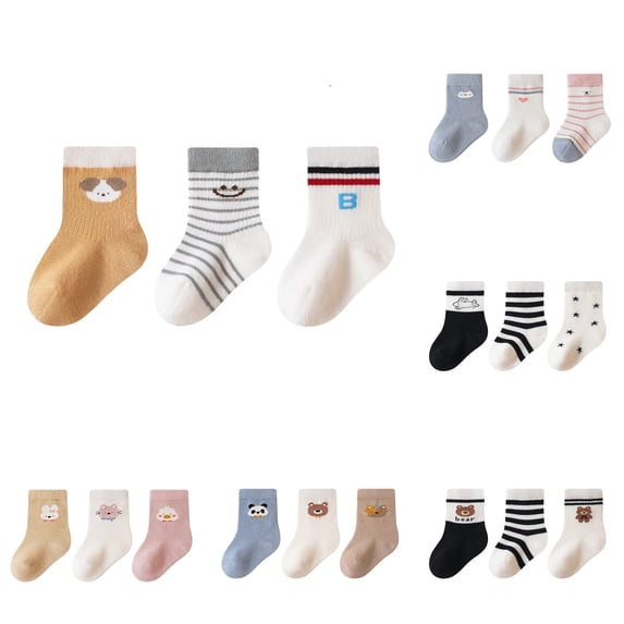 Rhuody Socks For Boys Girls Newborn Infant Non Slip Proof Grip Footies Cushioned Walking Socks Ankle Socks Yellow