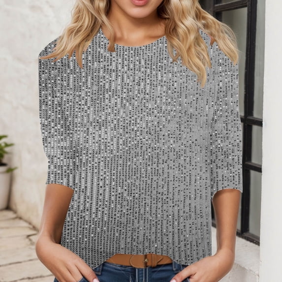 Rhuody Spring Tops For Womens V Neck Pumpkin Bat Solid Color Tee Short Sleeved Work T Shirt Versatile Wear Grey M