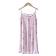 thumbnail image 1 of Rhuody Summer Girl Pajamas Sleeveless Nightwear Cartoon Prints Round Neck T Shirt Pants Sleepwear 6-7 Years Child Adorable Clothes Purple, 1 of 2