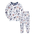 thumbnail image 1 of Rhuody Summer Pajamas For Boys Long Sleeve Kids Sleepwear Cartoon Astronaut Print Top And Pants Crewneck Nightwear Comfortable Wear White 6-12 Months, 1 of 7