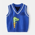 thumbnail image 1 of Rhuody Sweater For Boy Sleeveless Vest Top Crewneck Cartoon Prints Vest Classic Winter Wear 2-3 Years Blue, 1 of 3