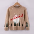 thumbnail image 1 of Rhuody Sweater For Boys Christmas Long Sleeve Cartoon Graphic Top Round Neck Sweaters Handsome Wear 7-8 Years Beige, 1 of 2