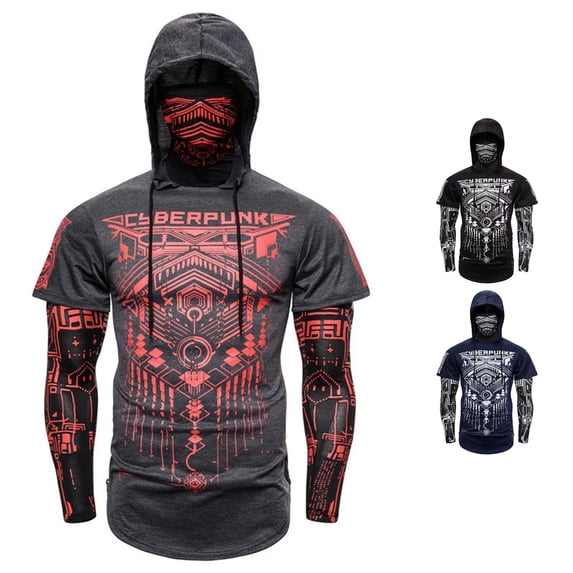 Rhuody Sweatshirt For Mens Graphic Prints Long Sleeve Hooded Sweatshirt Xl Grey