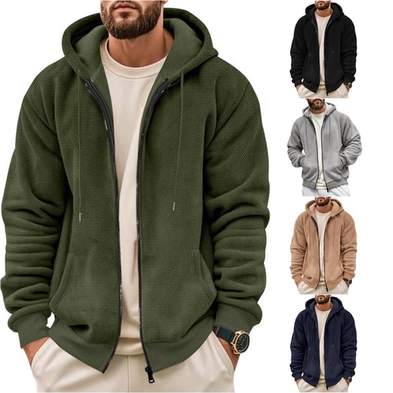 Rhuody Sweatshirt For Mens O Neck Solid Color Long Sleeve Sweatshirts Fleece Sweatshirt L Army Green