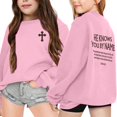 thumbnail image 1 of Rhuody Sweatshirts For Girls Crewneck Long Sleeve Cartoon Prints Pullover Sweatshirt Fashion Big Girls Wear 4-5 Years Pink, 1 of 6