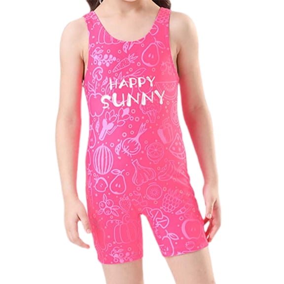 Rhuody Swim Suits For Teen Girls 5Xl 1 Pcs Swimwear Swim Suit With Boyleg Training Swimming Pools And Spas Adorable Playsuit Hot Pink