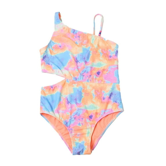 Rhuody Swimsuit Girl 7-8 Years Swimming 1Pc Swimsuit Kids Bathing Suit Swimwear Retro Girl Clothes Pink