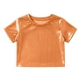 thumbnail image 1 of Rhuody T Shirts For Girls Short Sleeve Blouse Sequins T Shirt O Neck Tops Cute Basic Wear Rd2 9-10 Years, 1 of 4