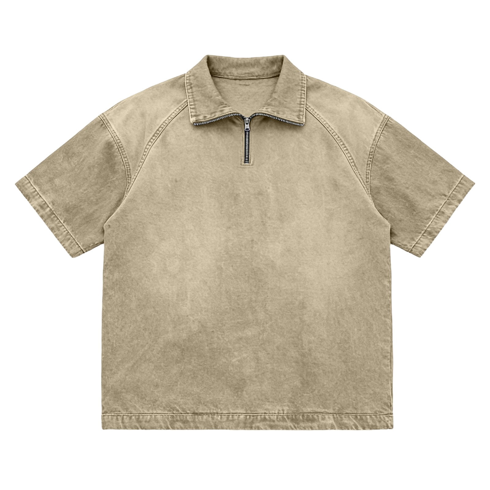 Rhuody T Shirts For Man Adult Referee Shirt V Neck Striped Sweatshirt Short Sleeved Top Charm Clothing Beige M