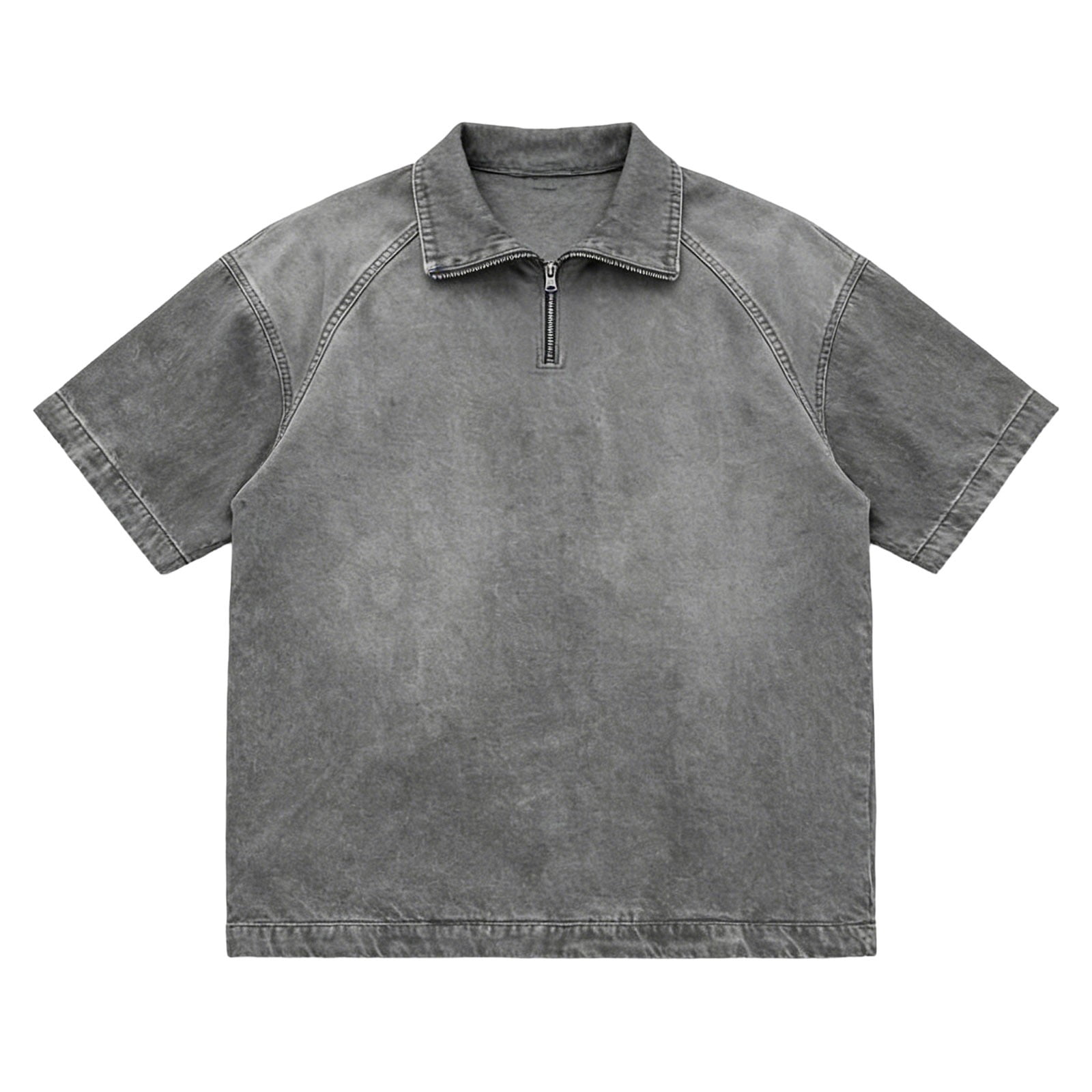 Rhuody T Shirts For Men Adult Referee Shirt V Neck Striped Sweatshirt Short Sleeved Top Versatile Clothing Grey M