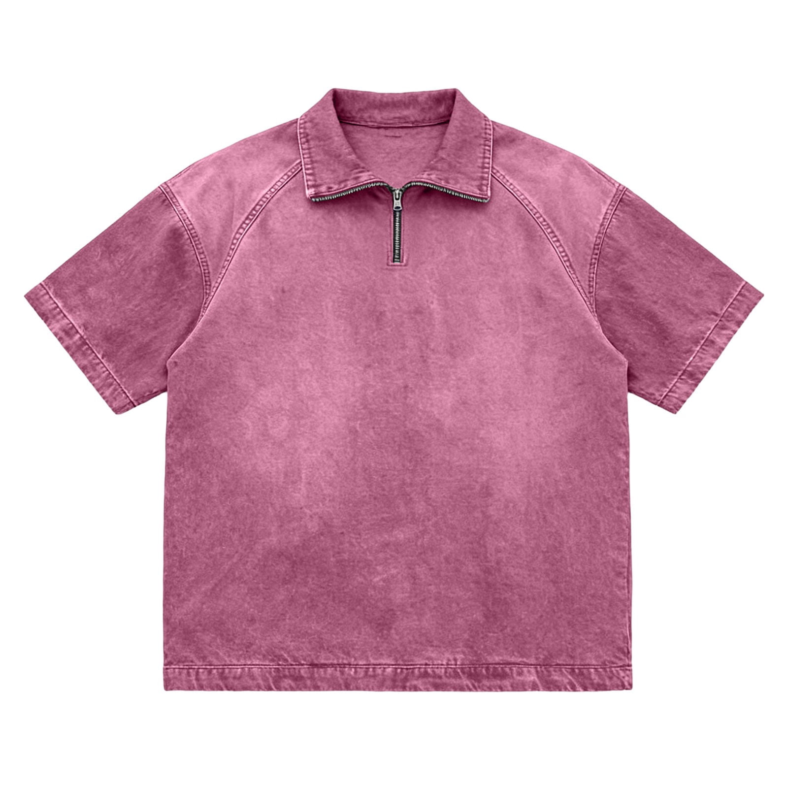 Rhuody T Shirts For Mens Adult Referee Shirt V Neck Striped Sweatshirt Short Sleeved Top Trend Clothing Pink L