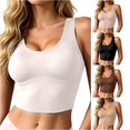 thumbnail image 1 of Rhuody Tank Tops For Women Wide Strap Round Neck Seamless Fixed Cup Sports Yoga Inner Layering Vest Leisure Clothes 6Xl White, 1 of 5