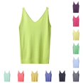 thumbnail image 1 of Rhuody Tank Tops For Womens Sleeveless O Neck Solid Color Camisole Trend Clothing One Size Light Green, 1 of 3