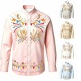 thumbnail image 1 of Rhuody Teen Boy'S Tops Lapel Graphic Prints Long Sleeve Blouse 9-10 Years Pink, 1 of 4
